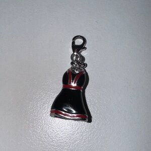 Sterling Silver Black and Red Dress Charm